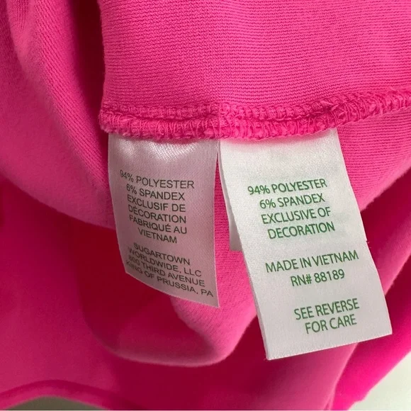 Lilly Pulitzer Luxletic Blythe Velour Pullover Sweater Pink size Large - Picture 5 of 7